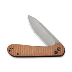 Couteau Civivi Button Lock Elementum Micarta Marron -Le Tranchant Soldes Magasin couteau civivi button lock elementum micarta marron 2