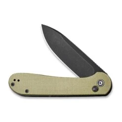 Couteau Civivi Button Lock Elementum Micarta Vert Olive -Le Tranchant Soldes Magasin couteau civivi button lock elementum micarta vert olive 2