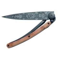 Couteau Deejo Black TATTOO Genévrier - 1920 -Le Tranchant Soldes Magasin couteau deejo black tattoo genevrier 1920 1