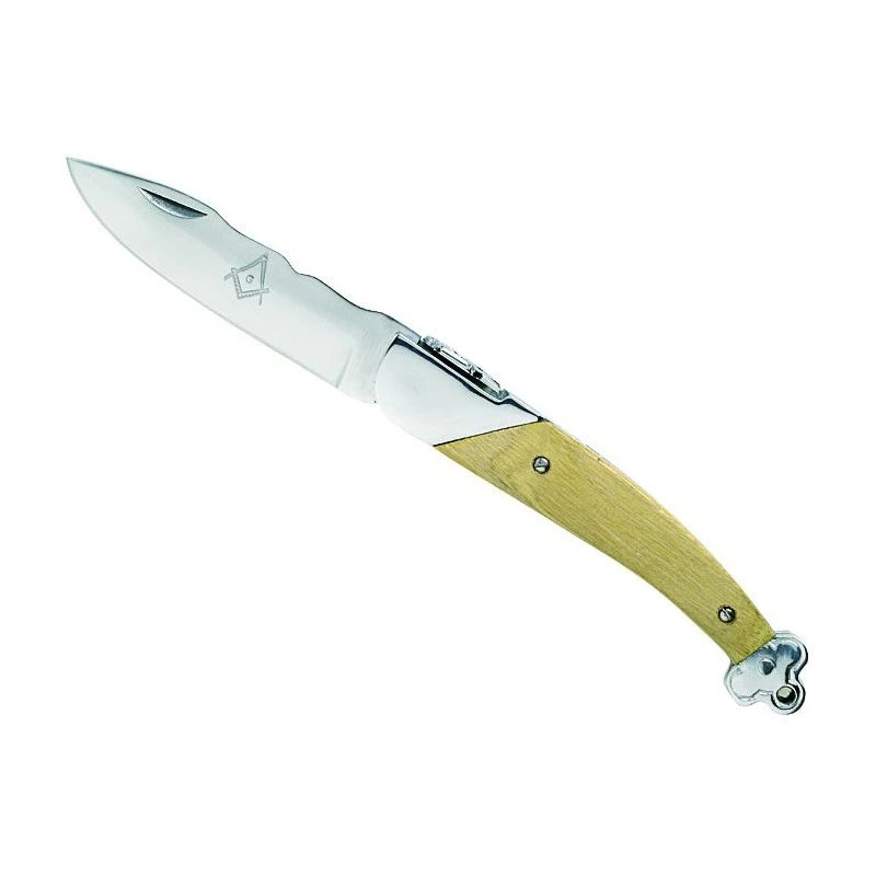 Couteau Franc-maçon Acacia 12cm Inox 3 Couteau Franc-maçon Acacia 12cm Inox