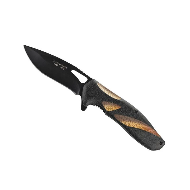 Couteau Herbertz Alu Noir Motif écaille 3 Couteau Herbertz Alu Noir Motif écaille