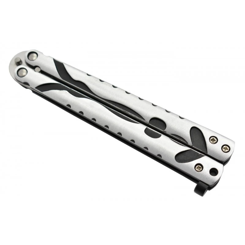Couteau Papillon Razor Blade Alu Noir Silver 4 Couteau Papillon Razor Blade Alu Noir Silver – Image 2