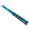 Couteau Papillon Third 13cm Inox Bleu -Le Tranchant Soldes Magasin couteau papillon third 13cm inox bleu