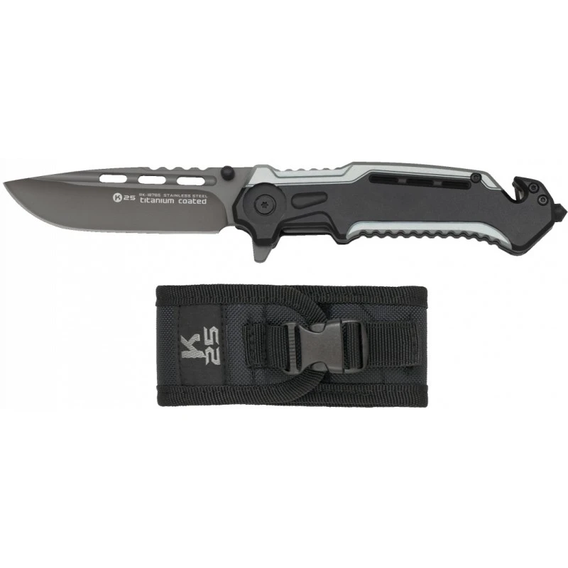 Couteau Pliant Tactique K25 Gris/noir - 18765 3 Couteau Pliant Tactique K25 Gris/noir - 18765
