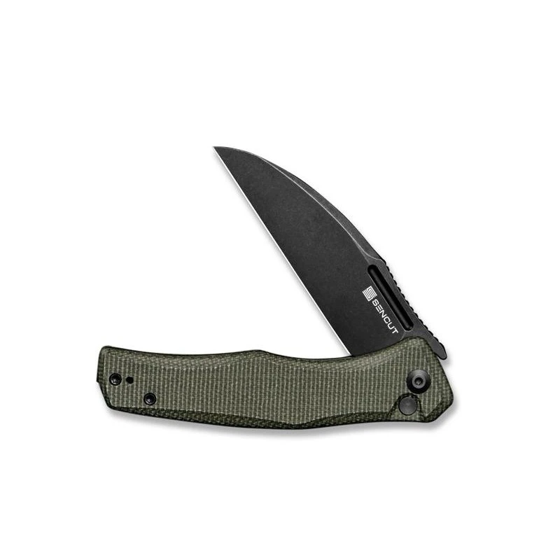 Couteau Sencut Watauga Micarta Vert Foncé Blackwash 5 Couteau Sencut Watauga Micarta Vert Foncé Blackwash – Image 3