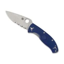 Couteau Spyderco Tenacious Bleu Semi-dentée
